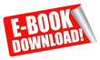 Vektor: roter Aufkleber - E-book download roter Aufkleber - E-book download
