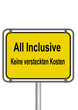Schild allinclusive