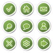 Basic web icons, green stickers Basic web icons, green stickers