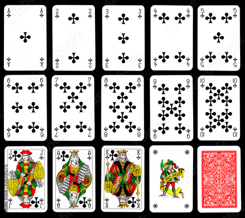 Illustration: Playing cards - Clubs Playing cards - Clubs