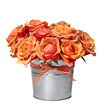 Bouquet of orange roses in the pot Bouquet of orange roses in the pot