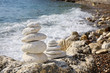 Stacks of stones on the beach