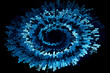 extruded blue twirl