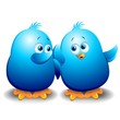 Vector: Pulcino Passerotto Blu Chat Blog Blue Birds Talking-Vector Pulcino Passerotto Blu Chat Blog Blue Birds Talking-Vector