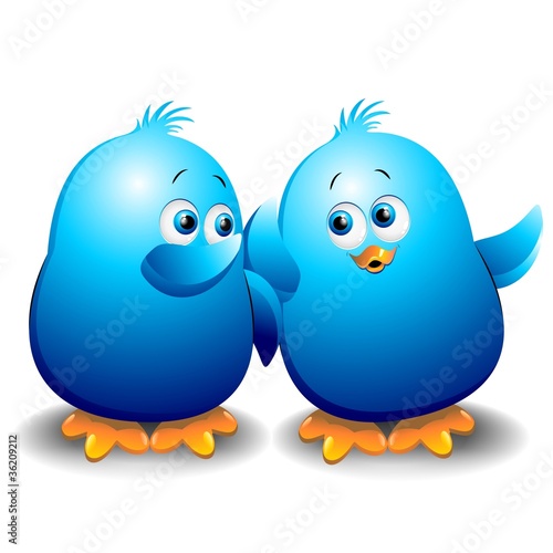 Vector: Pulcino Passerotto Blu Chat Blog Blue Birds Talking-Vector Pulcino Passerotto Blu Chat Blog Blue Birds Talking-Vector