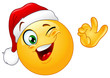 Detaily fotografie Winking emoticon with Santa hat