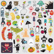 Big set of different cute monsters.