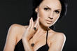 elegant fashionable woman with jewelry elegant fashionable woman with jewelry
