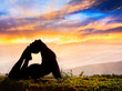 Yoga silhouette Raja Kapotasana pose