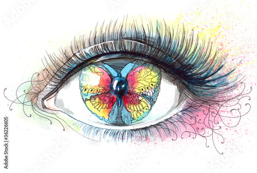 Photo: butterfly in her eye (series C) butterfly in her eye (series C)