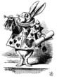 Vector: Alice in Wonderland: Rabbit with trumpet Alice in Wonderland: Rabbit with trumpet