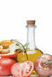 Aceite de oliva y hortalizas para el gazpacho.