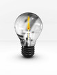 Lightbulb with a lighted match inside. 3D image Lightbulb with a lighted match inside. 3D image