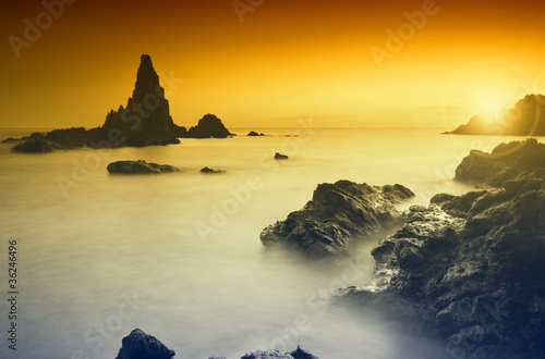 Photo: Sunset on the coast of the natural park of Cabo de Gata Sunset on the coast of the natural park of Cabo de Gata