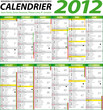 CALENDRIER 2012 France - Lunes -vacances - VECTEUR