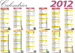 CALENDRIER 2012 - Lunes -vacances - VECTEUR