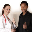Ärztin mit Patient