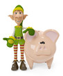 elf the santa helper in saving for xmas