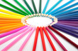 Foto: set of color pencils isolated on white set of color pencils isolated on white