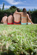rear view of family rear view of family