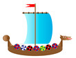 Viking ship on white