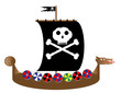 Viking ship on white