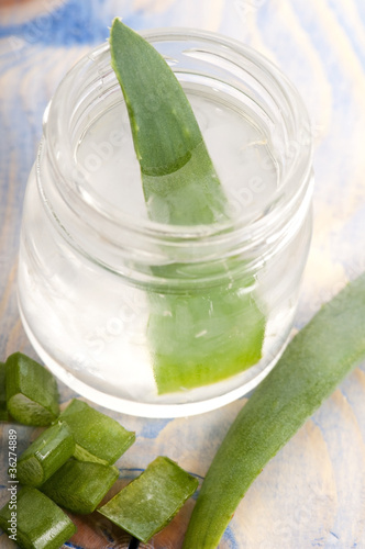 Photo: aloe vera juice with fresh leaves aloe vera juice with fresh leaves