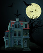 Spooky haunted house background Spooky haunted house background