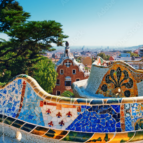 Photo: Park Guell , Barcelona - Spain Park Guell , Barcelona - Spain