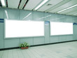 Blank billboard in underground passage