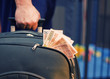 Euro banknotes in the suitcase Euro banknotes in the suitcase