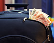 Euro banknotes in the suitcase Euro banknotes in the suitcase