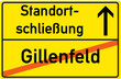 Schild Standortschließung Gillenfeld