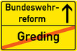 Schild Bundeswehrreform Greding