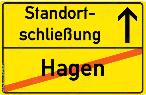 Vektor: Schild Standortschließung Hagen Schild Standortschließung Hagen