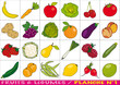 Vector: fruits et légumes - planche n°1 fruits et légumes - planche n°1