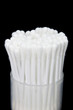 Cotton sticks isolated on black background