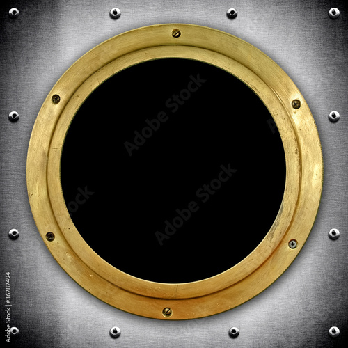 Illustration: metal porthole metal porthole