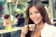 Foto: People on cafe - woman drinking coffee People on cafe - woman drinking coffee