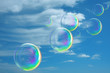 bulles de savon sur fond de ciel