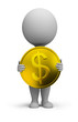 3d small people - gold coin