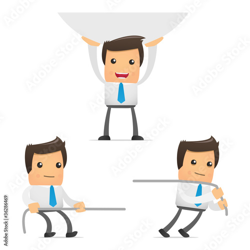 Vector: set of funny cartoon manager set of funny cartoon manager