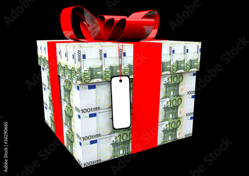 Illustration: Geschenk im Geldscheinoptik Geschenk im Geldscheinoptik