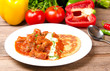 Ungarische Gulasch mit Kartoffelpuffer