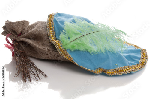 Photo: Dutch Sinterklaas Pieten hat with roe Dutch Sinterklaas Pieten hat with roe