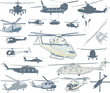 Vector: Helicopters vector collection Helicopters vector collection
