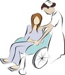 vector of nure care with patient palliative care