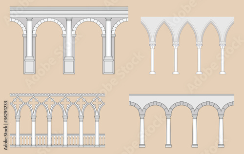 Vector: Arcades (Roman, Gothic, Venetian, Renaissance) Arcades (Roman, Gothic, Venetian, Renaissance)
