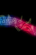 Illustration: Music Notes on Black Background Music Notes on Black Background