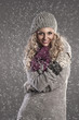 winter portrait of a pretty blonde